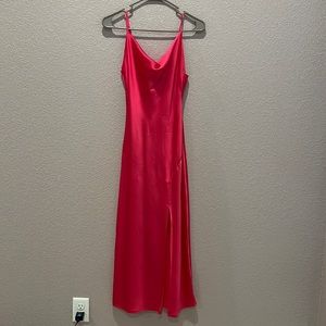 Silk midi dress with slit